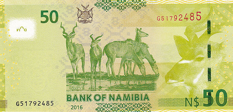 P13b Namibia 50 Dollars Year 2016